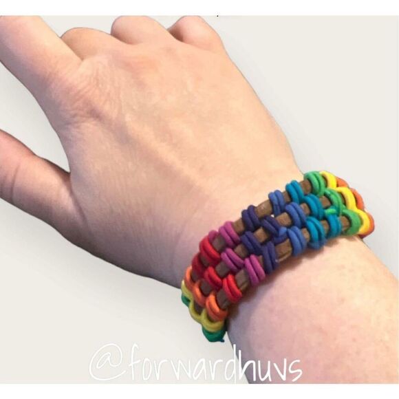 Rainbow Leather Weave Bracelet - Celebrate Differences in Style - Picture 6 of 10